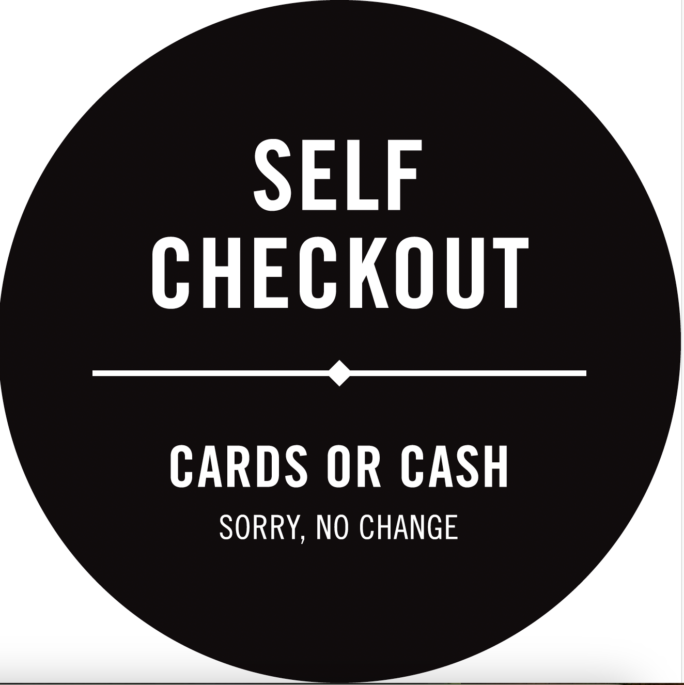 Self Checkout Metal Sign